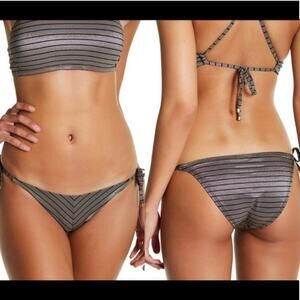 Vitamin A Natalie Stripe Bikini Bottom Size Large